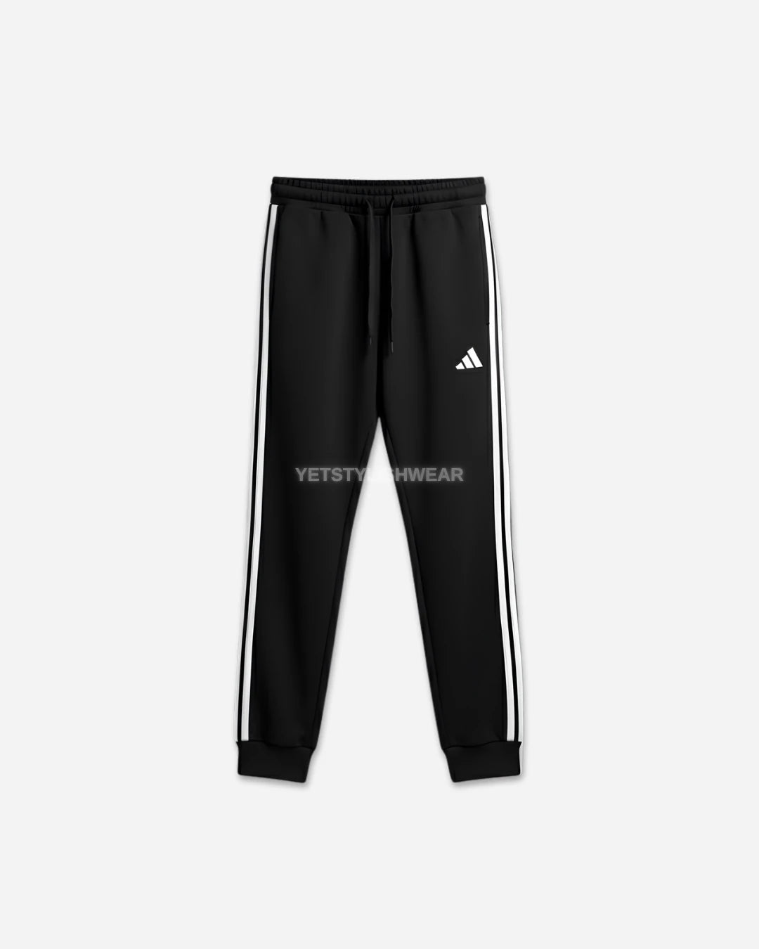 Essentials 3-Stripes Fleece Eşofman Altı - Siyah