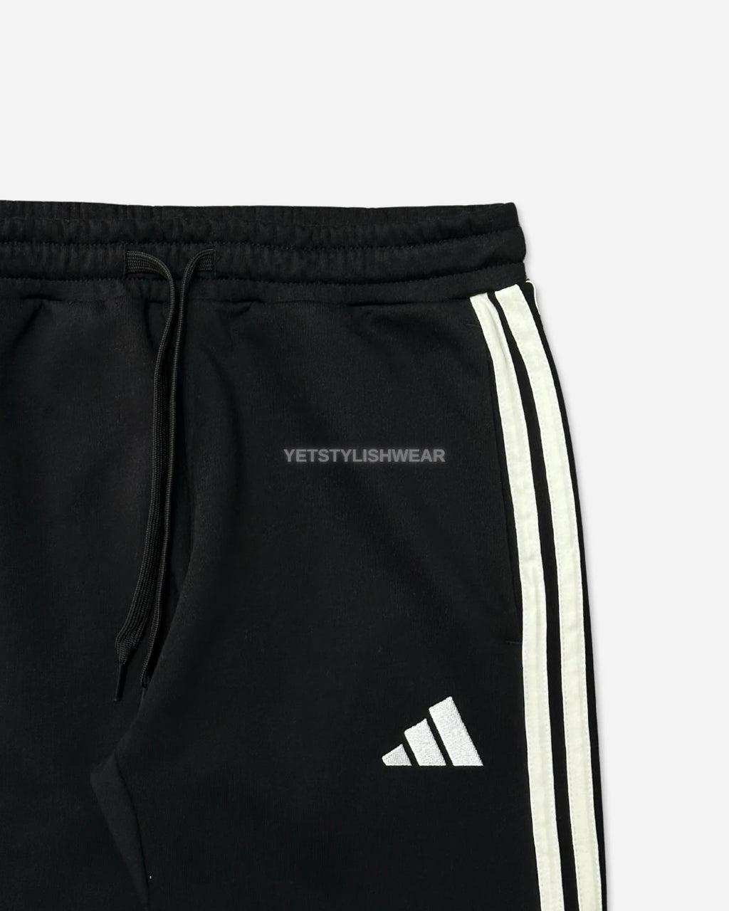 Essentials 3-Stripes Fleece Eşofman Altı - Siyah