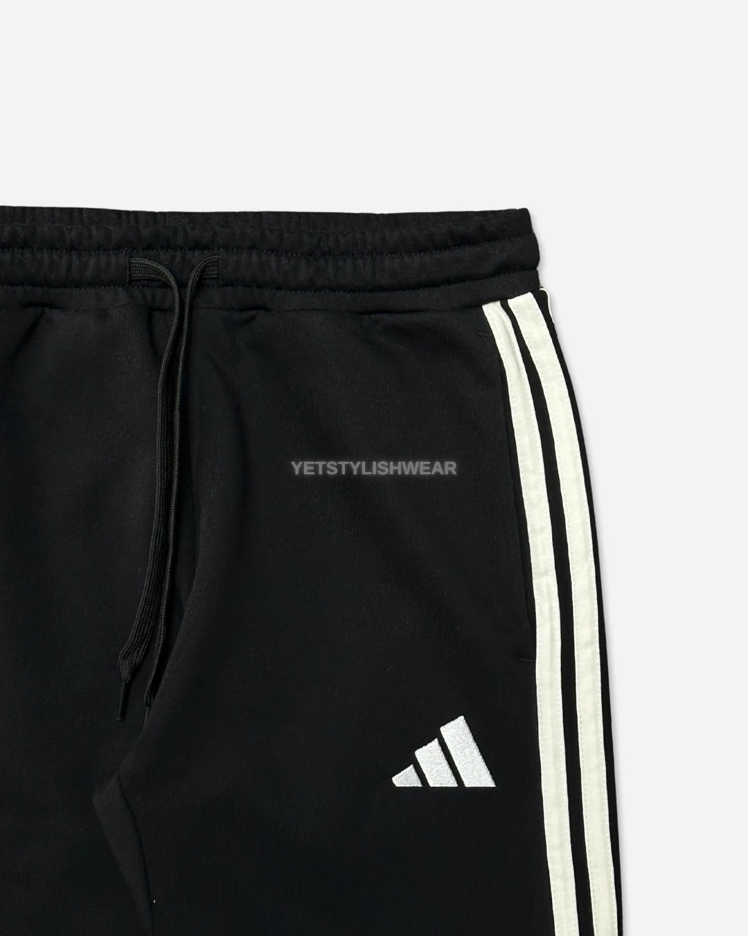 Essentials 3-Stripes Fleece Eşofman Altı - Siyah