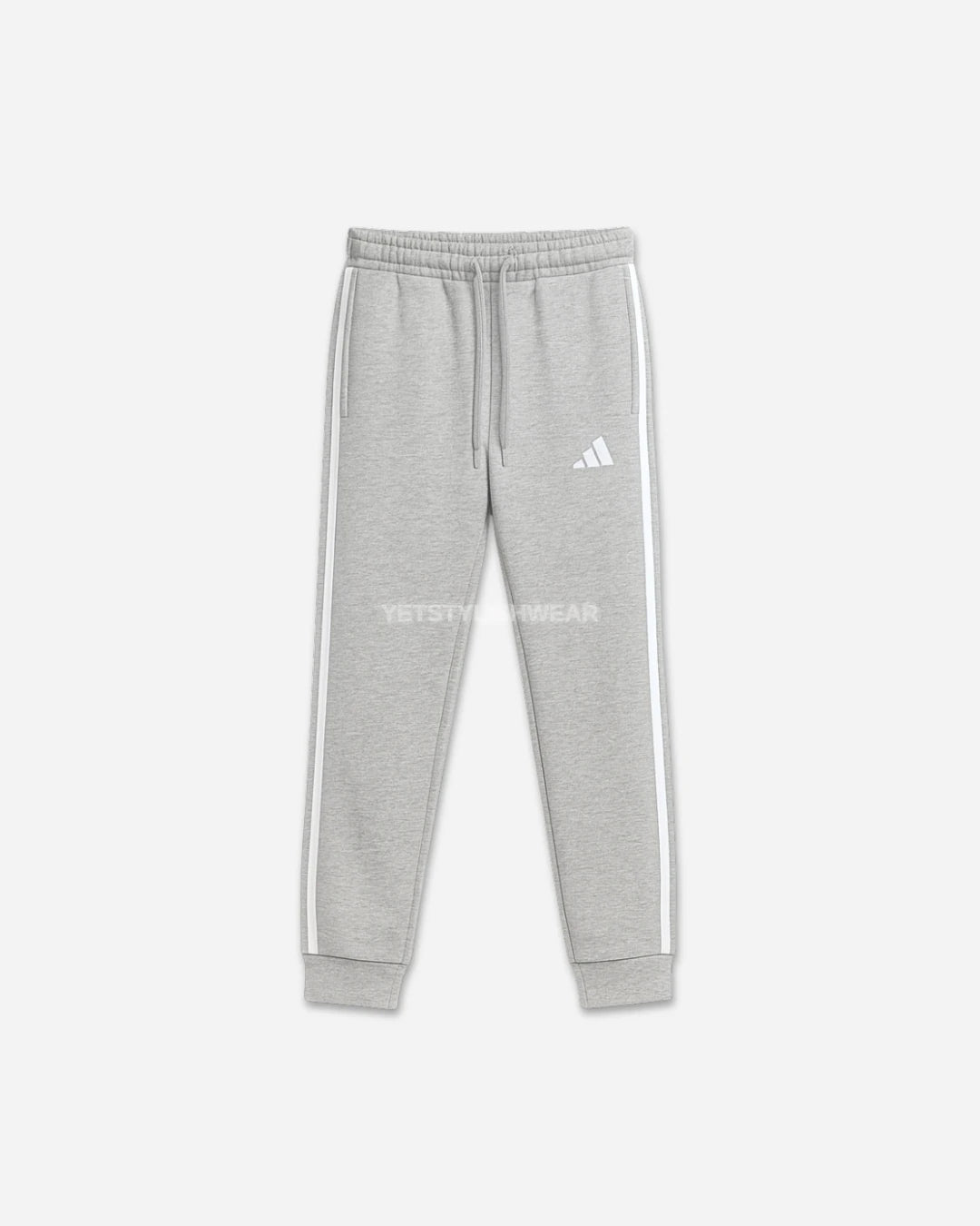 Essentials 3-Stripes Fleece Eşofman Altı - Gri Melanj