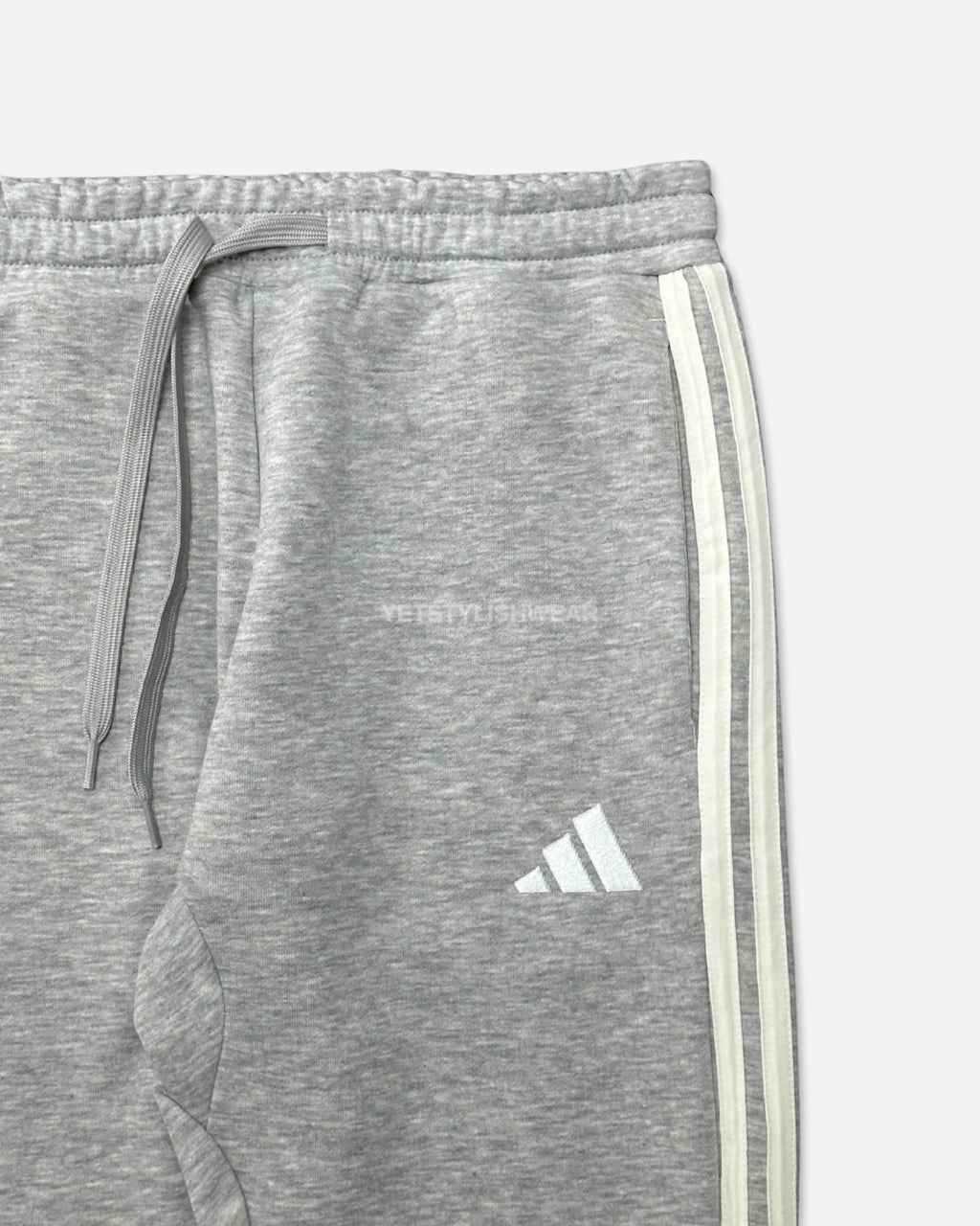 Essentials 3-Stripes Fleece Eşofman Altı - Gri Melanj