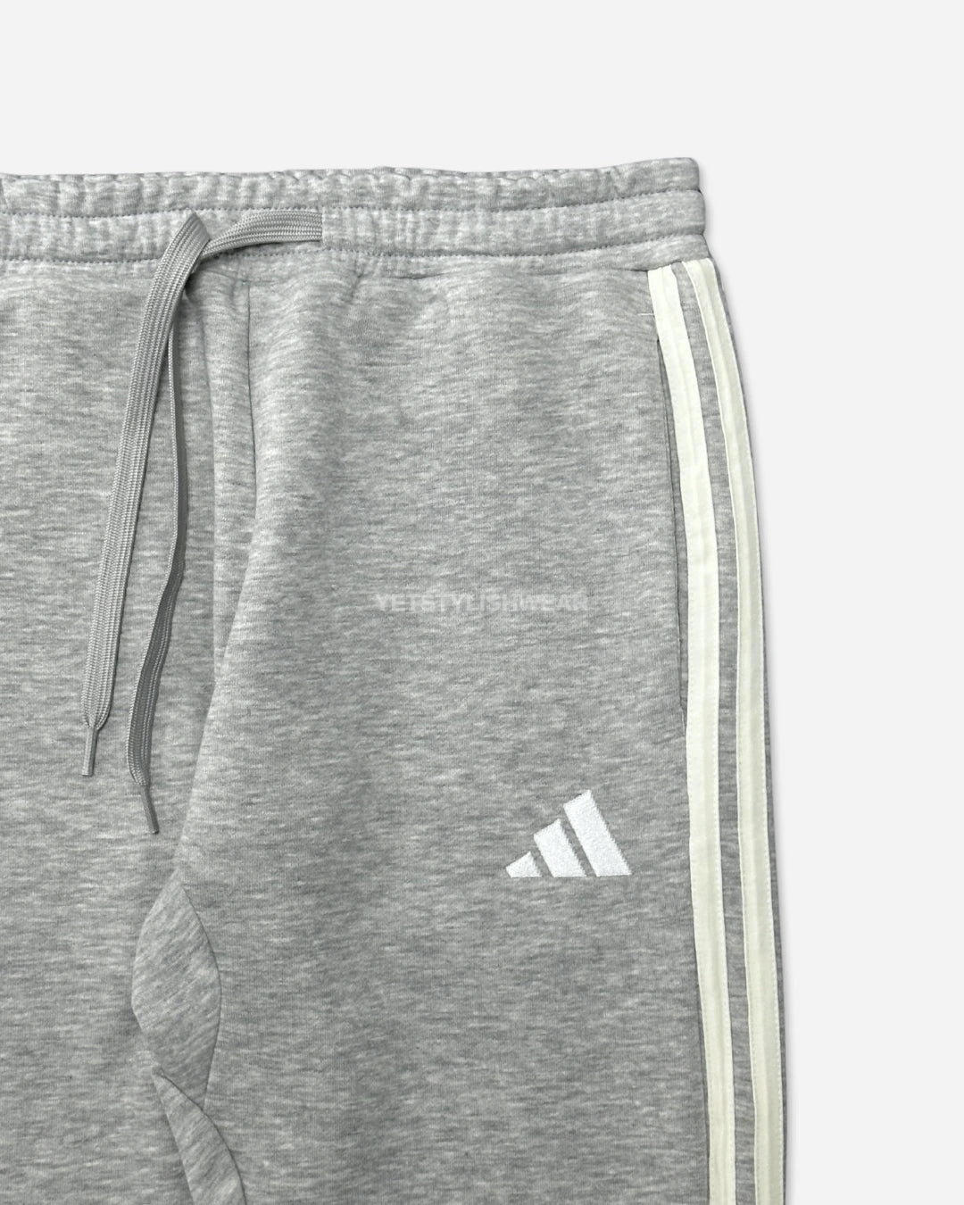 Essentials 3-Stripes Fleece Eşofman Altı - Gri Melanj