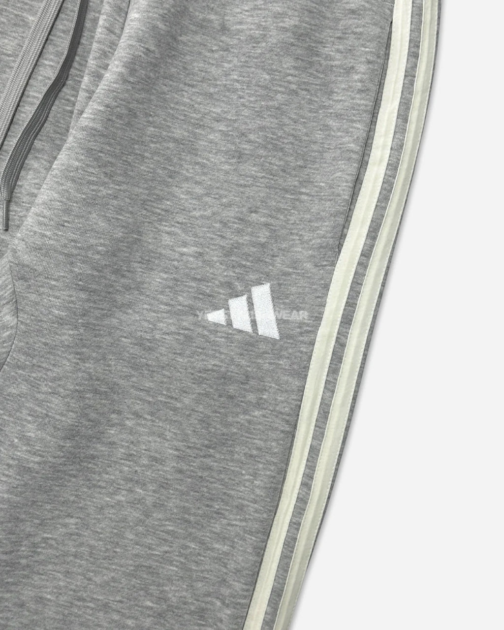 Essentials 3-Stripes Fleece Eşofman Altı - Gri Melanj