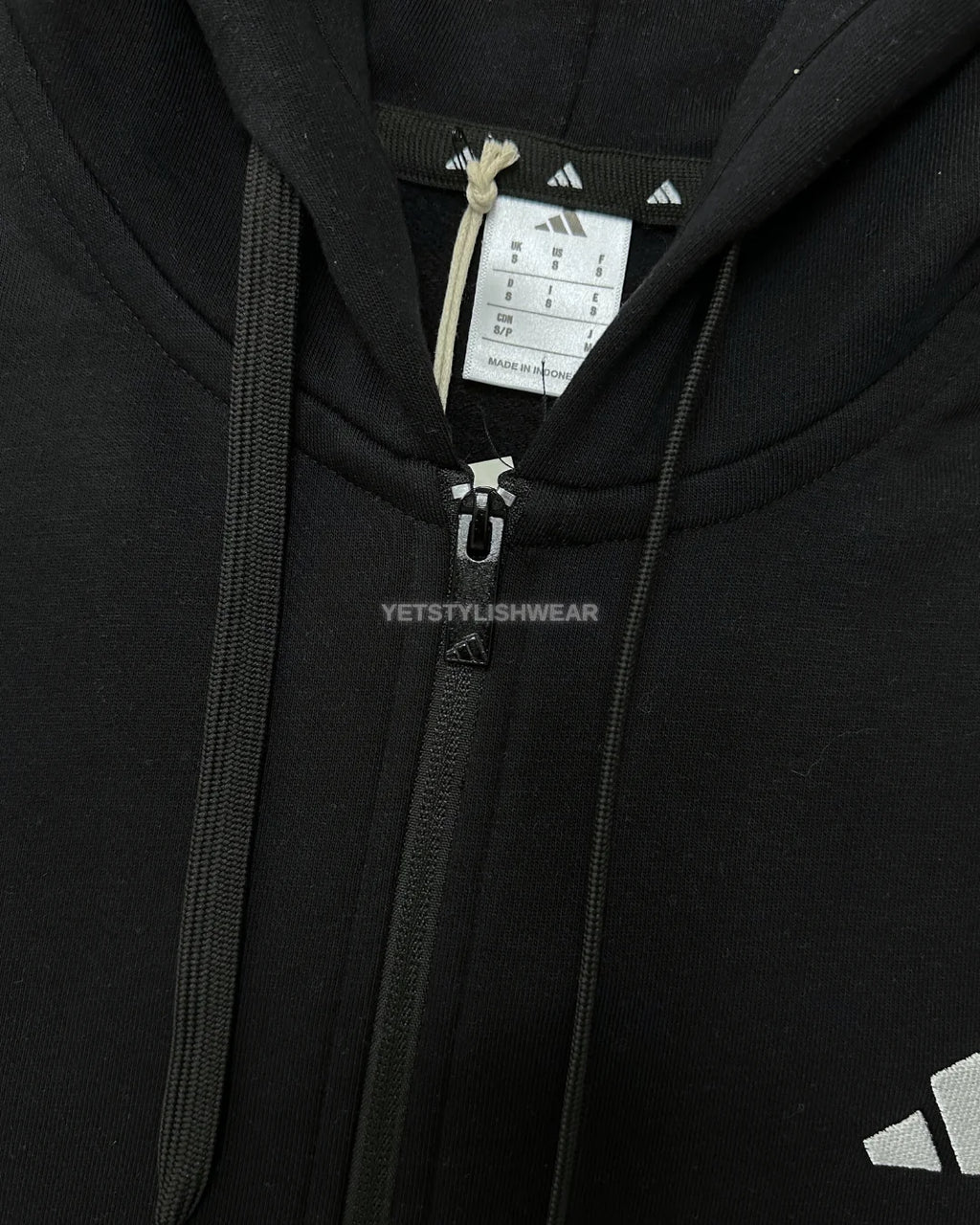 Essentials 3-Stripes Fleece Hırka - Siyah
