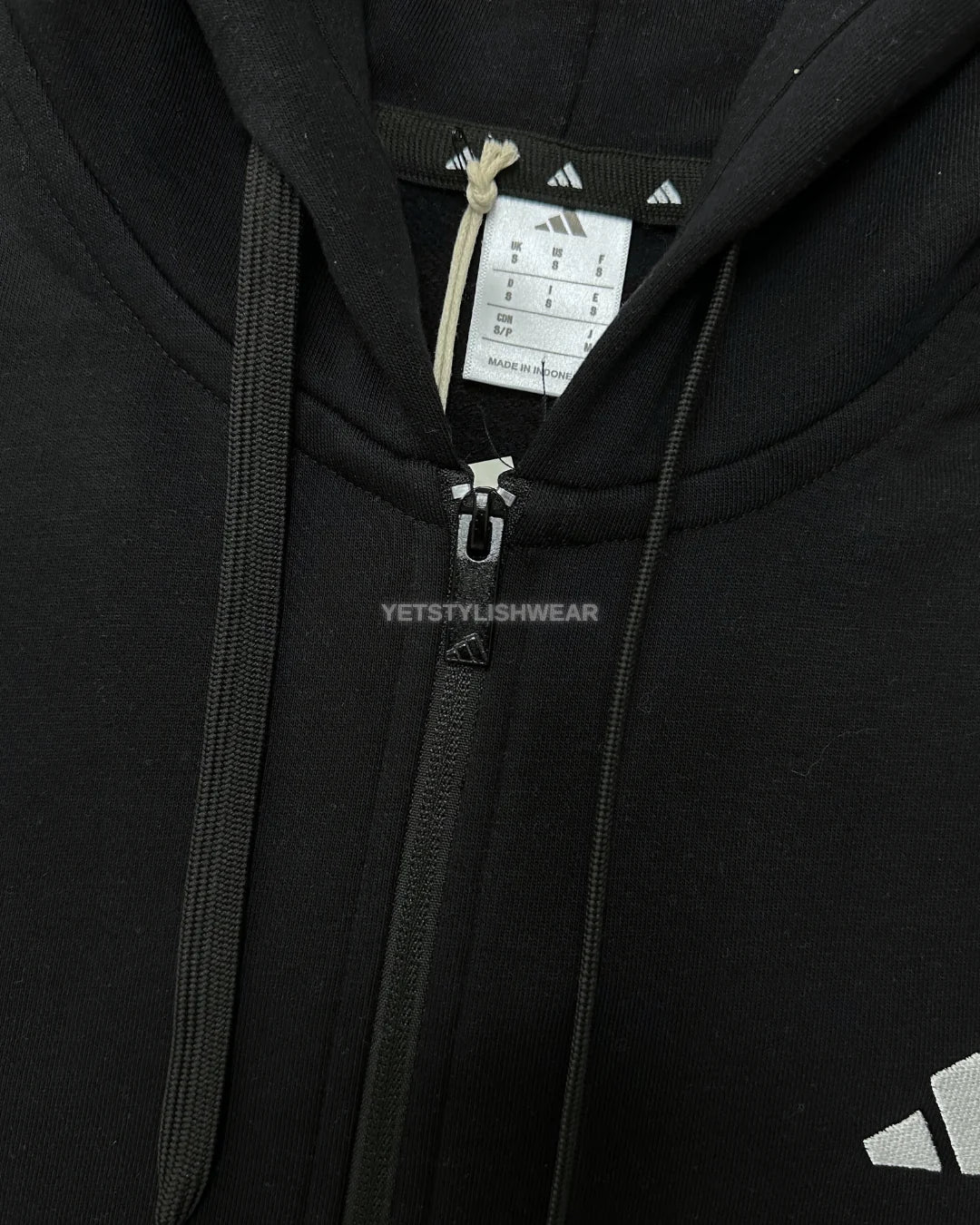 Essentials 3-Stripes Fleece Hırka - Siyah