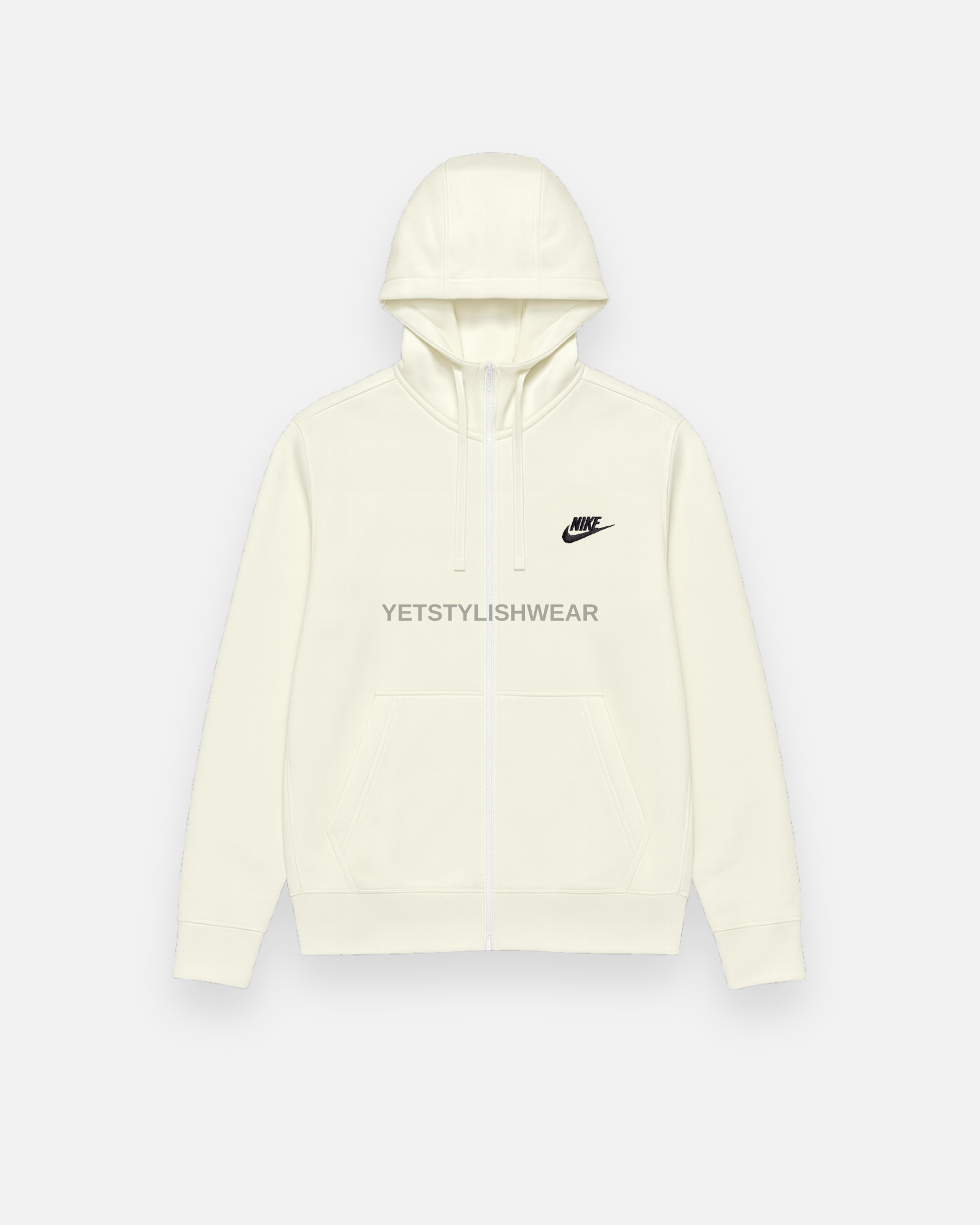 Club Fleece Hırka - Ekru Beyaz