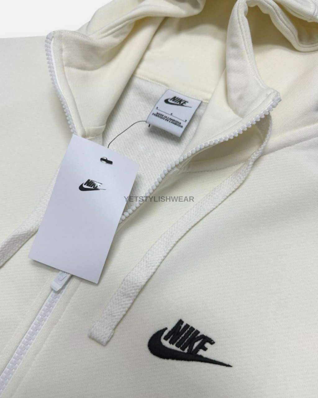 Club Fleece Hırka - Ekru Beyaz