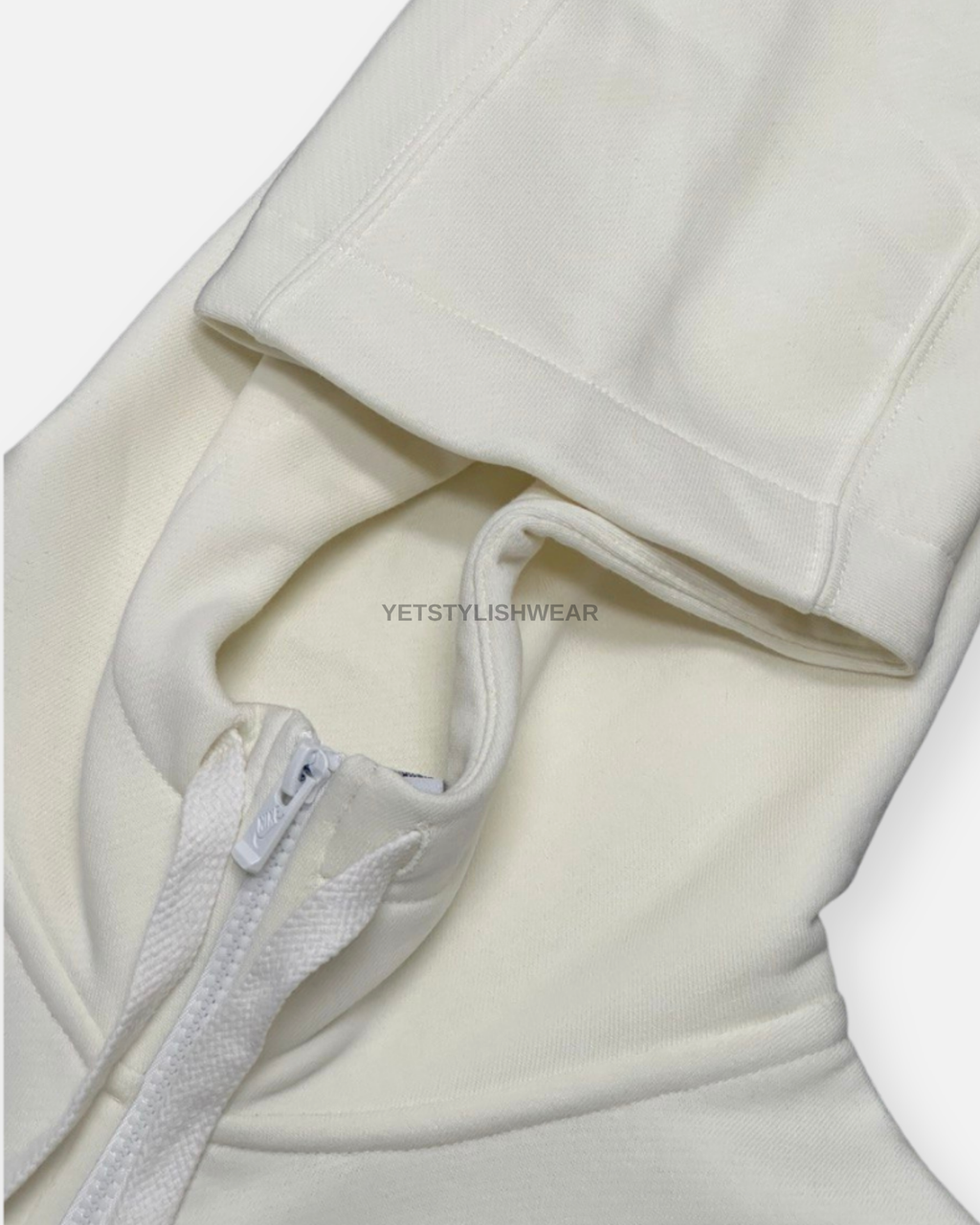Club Fleece Hırka - Ekru Beyaz