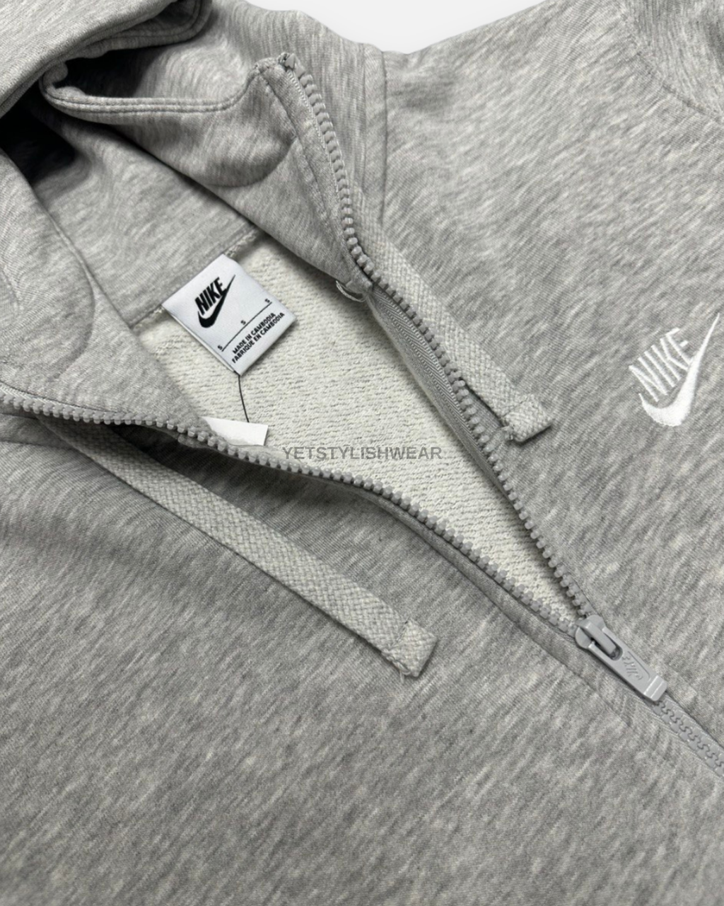 Club Fleece Hırka - Gri Melanj