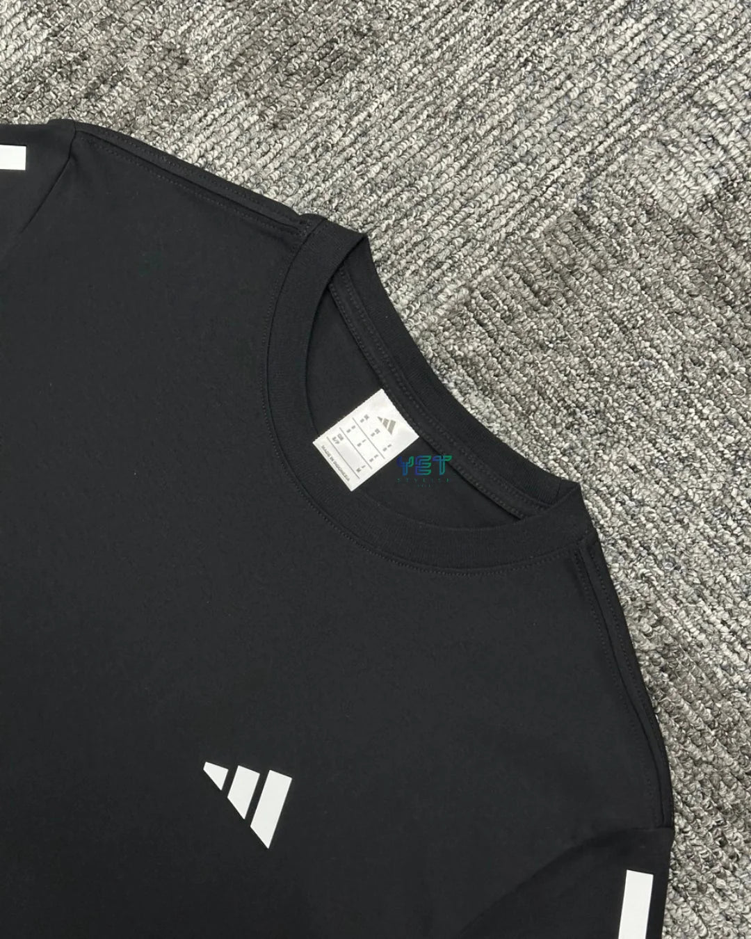 Train Essential 3-Stripes Tişört - Siyah