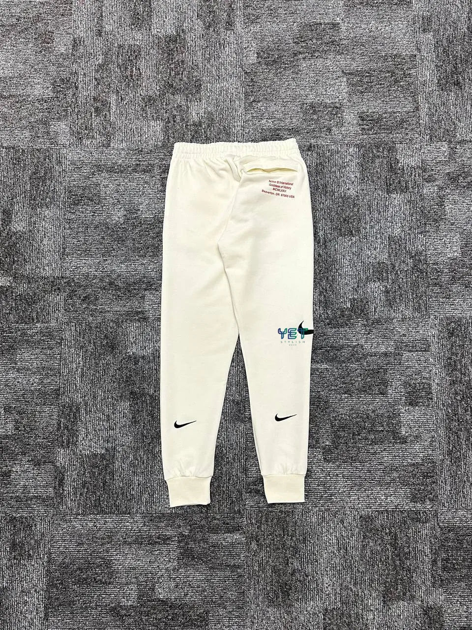 Double Swoosh Eşofman Altı - Ekru Beyaz