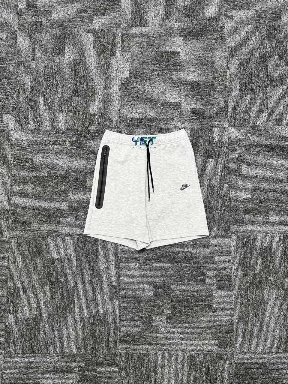 Tech Fleece Windrunner Şort - Gri Melanj