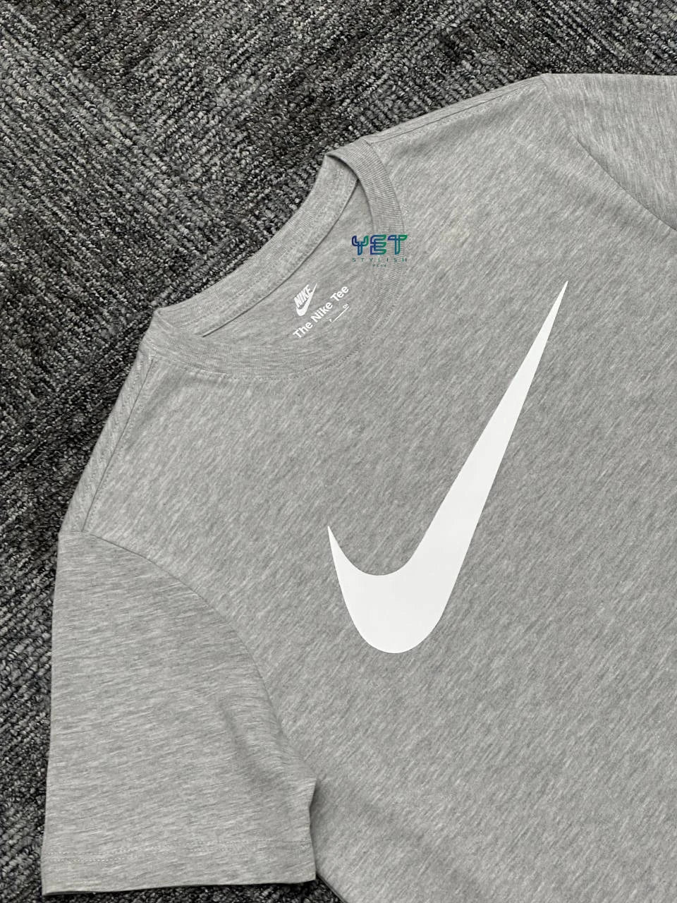 Icon Swoosh Tişört - Gri Melanj