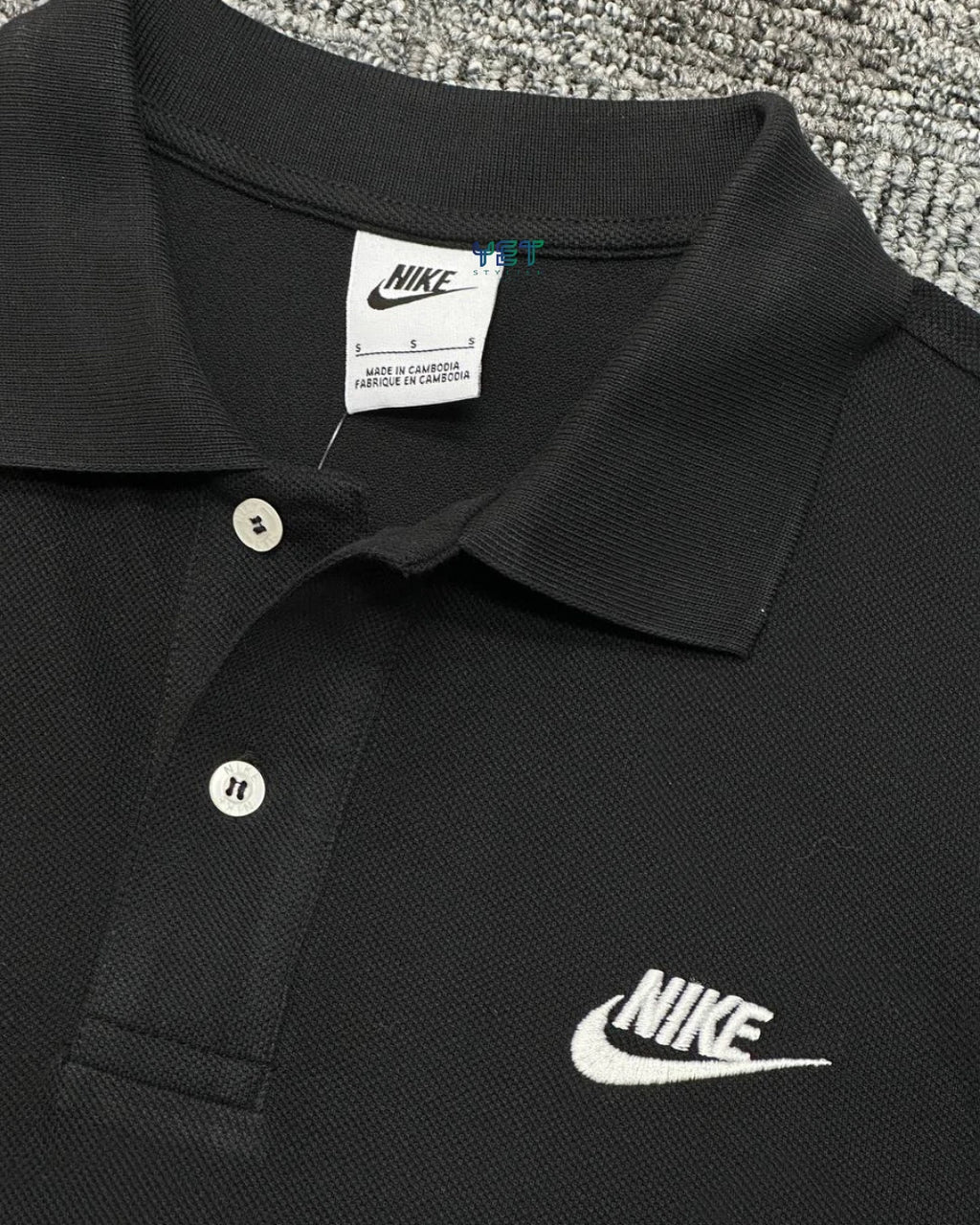 Club Fleece Polo Yaka Tişört - Siyah