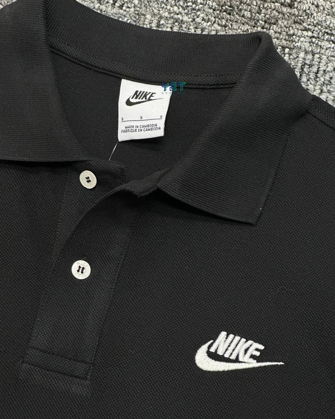 Club Fleece Polo Yaka Tişört - Siyah