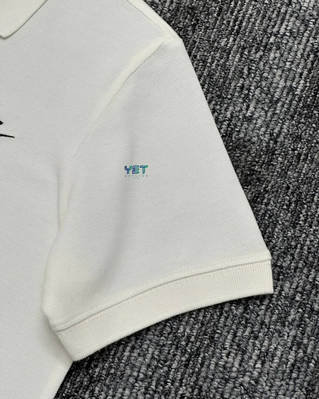 Club Fleece Polo Yaka Tişört - Ekru Beyaz