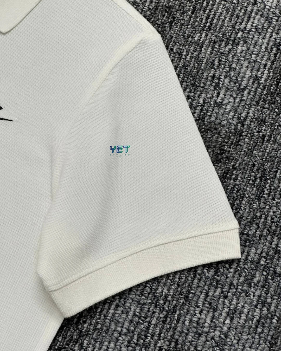 Club Fleece Polo Yaka Tişört - Ekru Beyaz