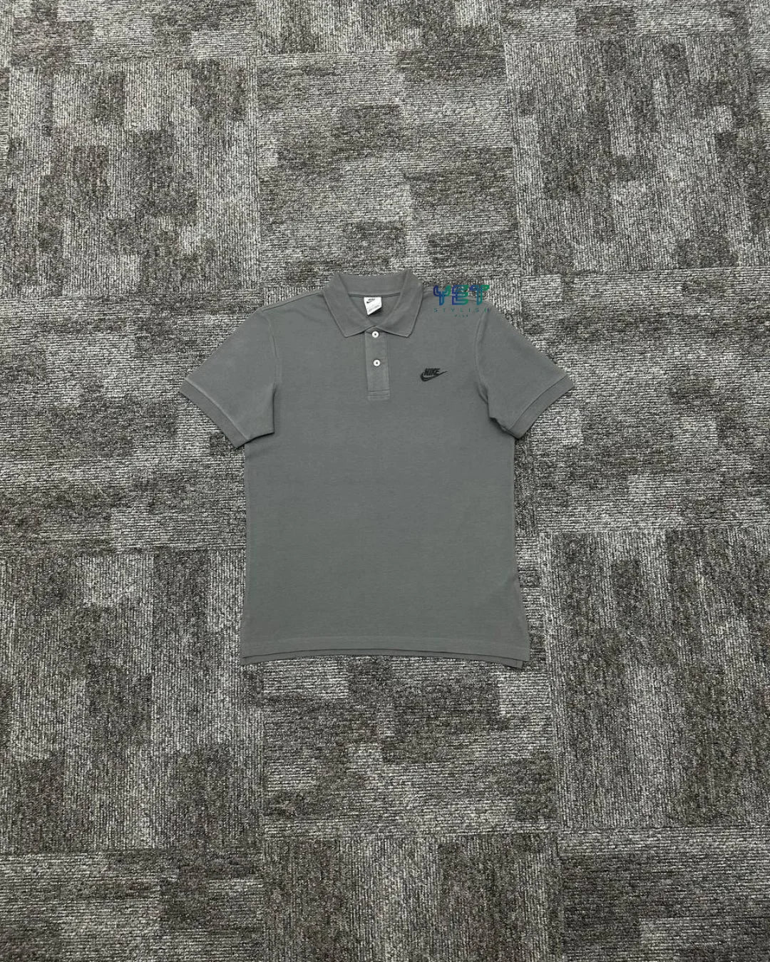 Club Fleece Polo Yaka Tişört - Füme