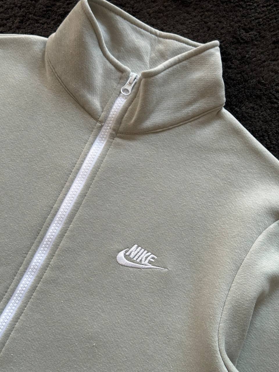 Club Fleece Brushed-Back Yarım Fermuarlı Sweatshirt - Açık Gri