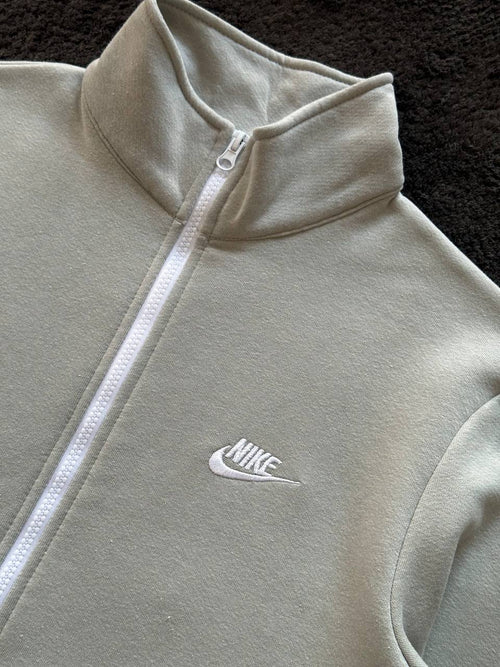 Club Fleece Brushed-Back Yarım Fermuarlı Sweatshirt - Açık Gri