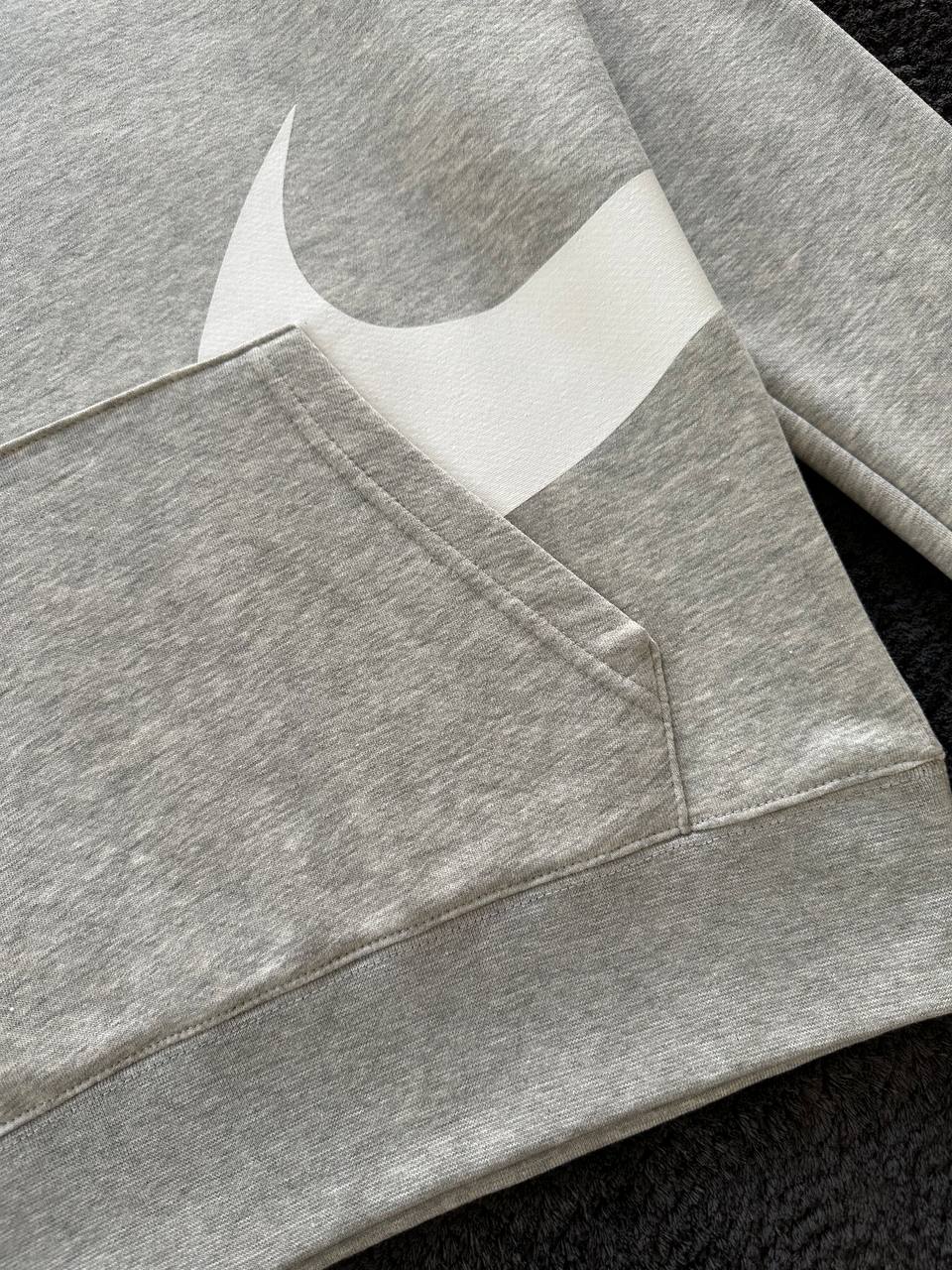 Semi-Brushed Back Hoodie - Gri Melanj
