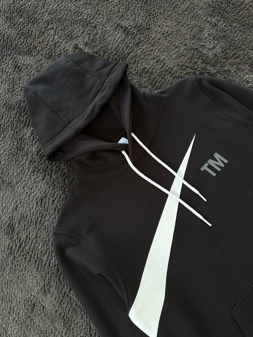 Semi-Brushed Back Hoodie - Siyah