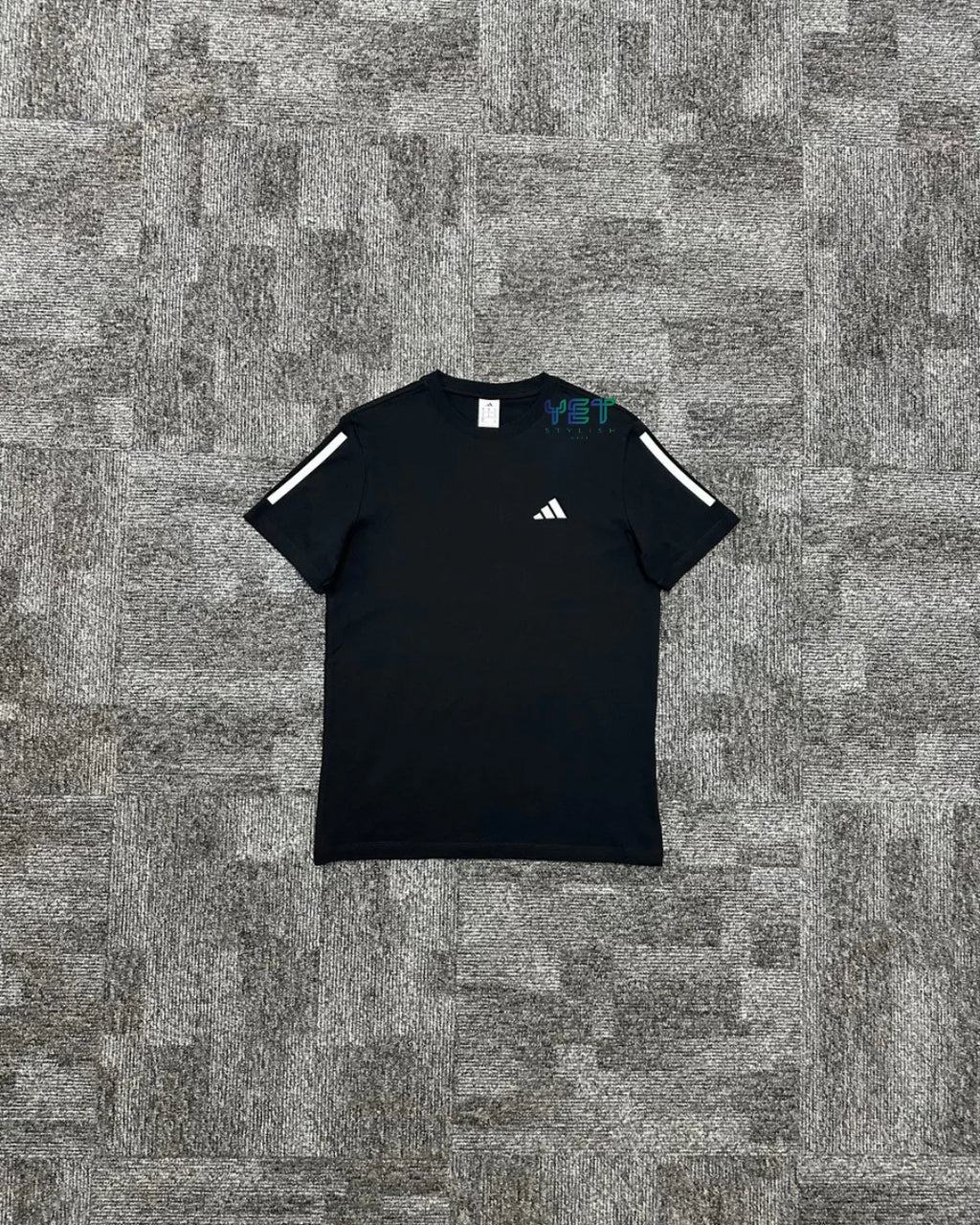 Train Essential 3-Stripes Tişört - Siyah