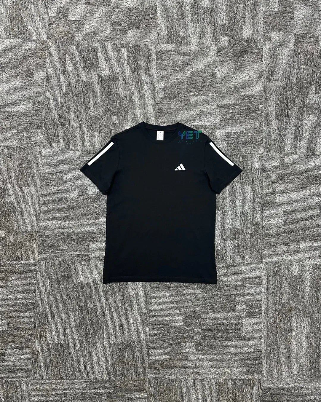Train Essential 3-Stripes Tişört - Siyah