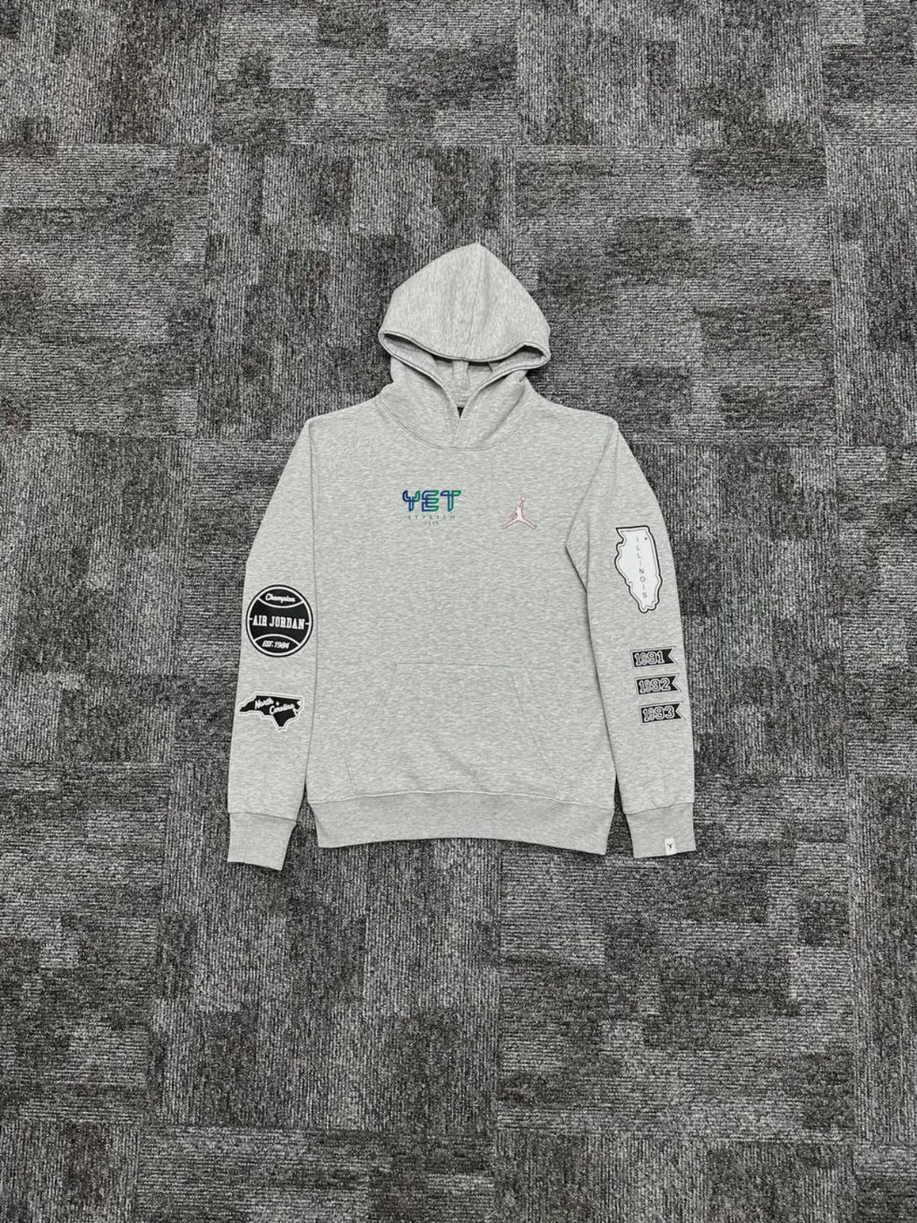Jrdn Essentials Fleece Hoodie - Gri Melanj