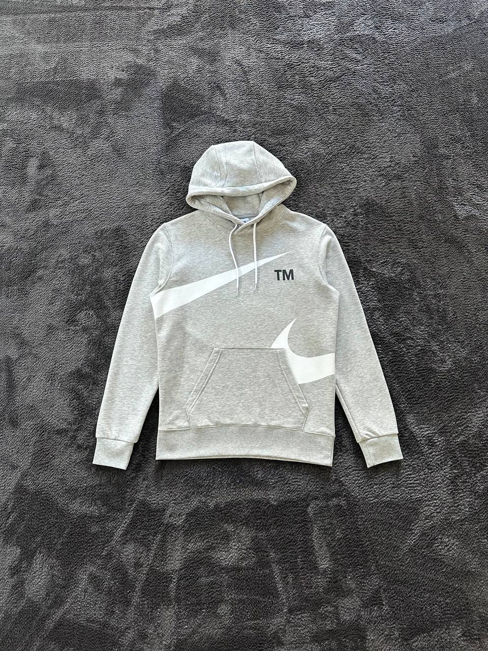 Semi-Brushed Back Hoodie - Gri Melanj