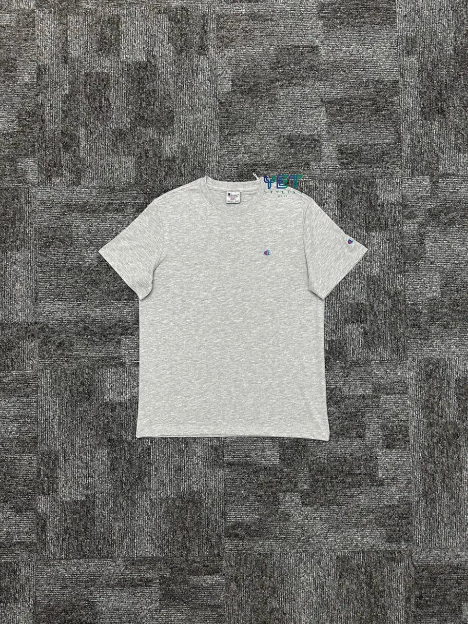 Crewneck Mini Logo Tişört - Gri Melanj