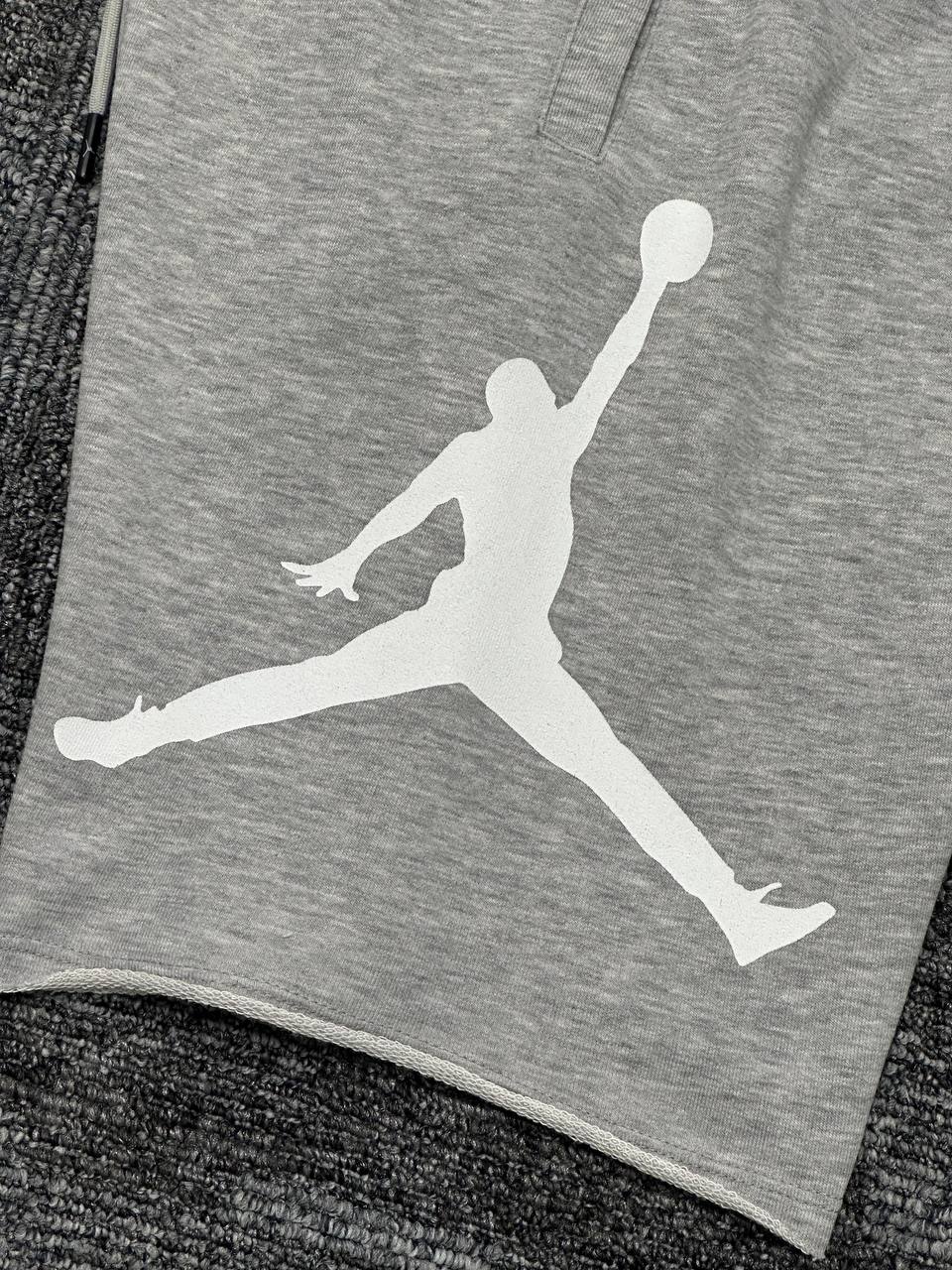 Jrdn Jumpman Logo Fleece Şort - Gri Melanj