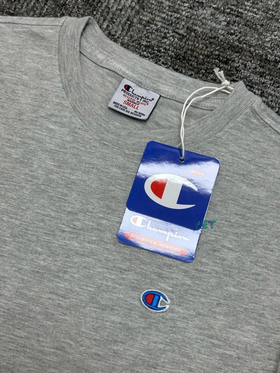 Crewneck Mini Logo Tişört - Gri Melanj