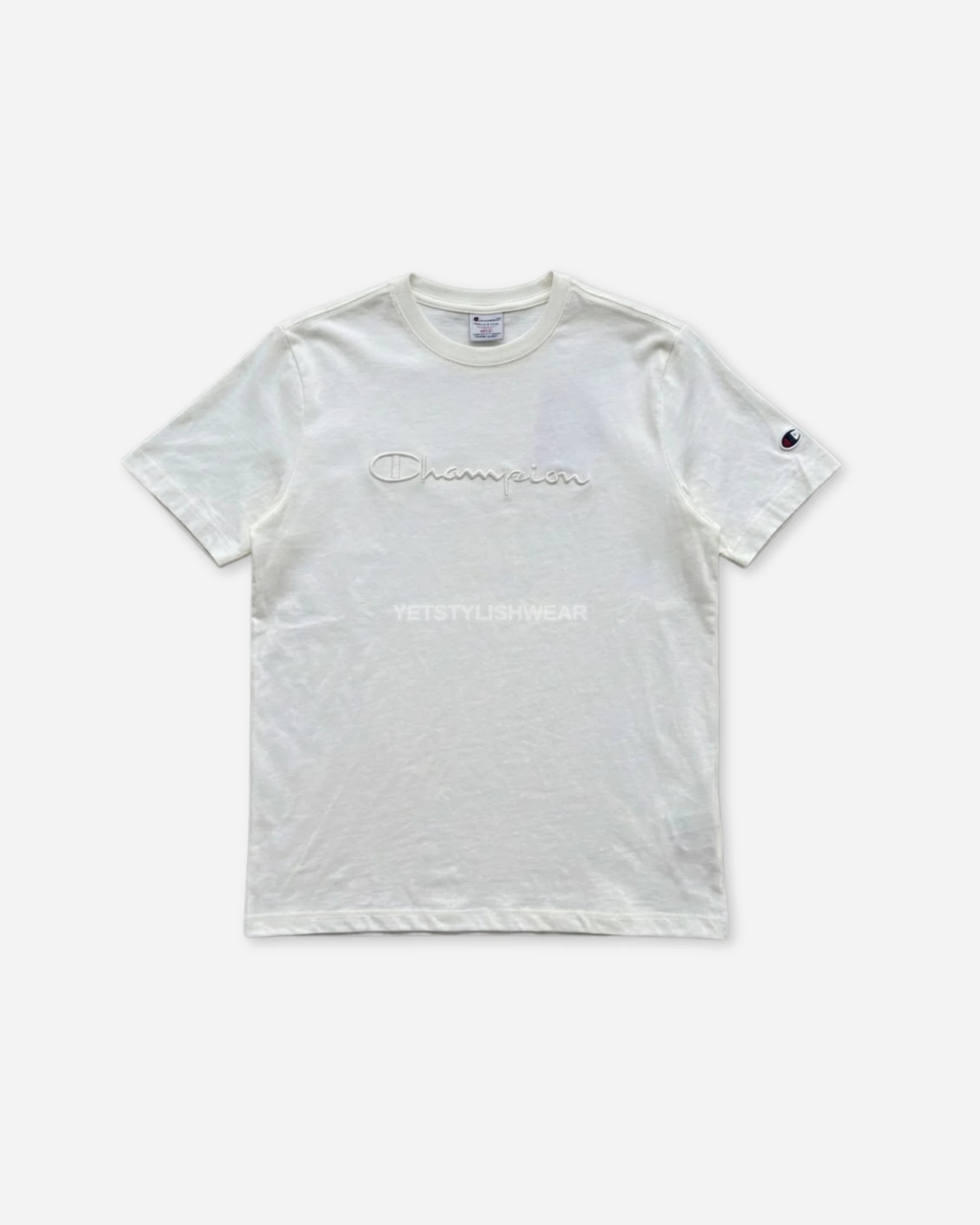 Big Logo Crewneck Tişört - Ekru Beyaz