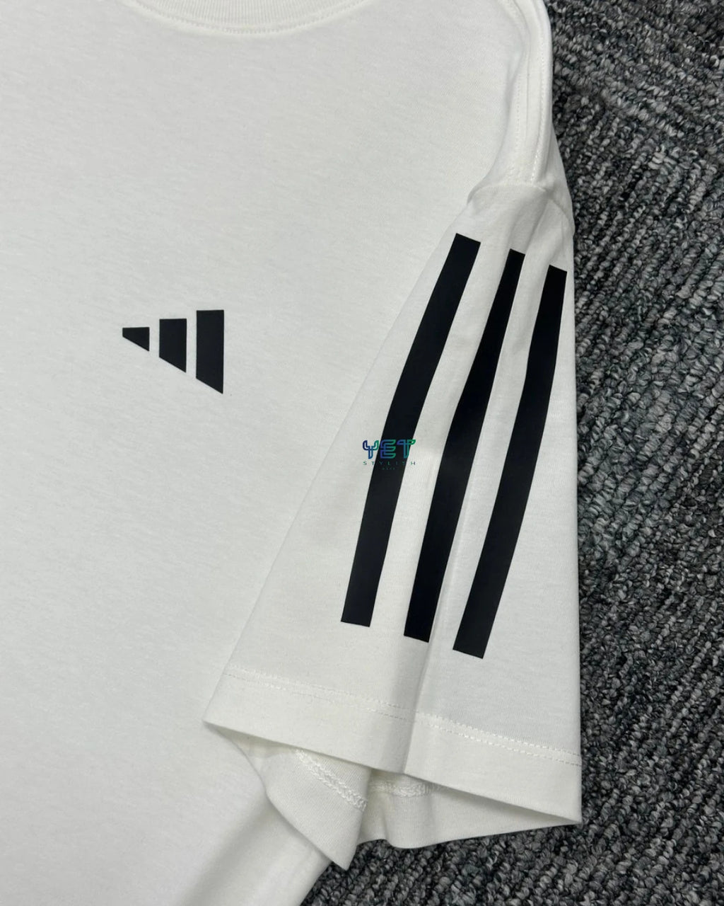 Train Essential 3-Stripes Tişört - Ekru Beyaz