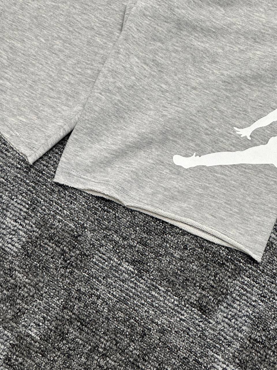Jrdn Jumpman Logo Fleece Şort - Gri Melanj