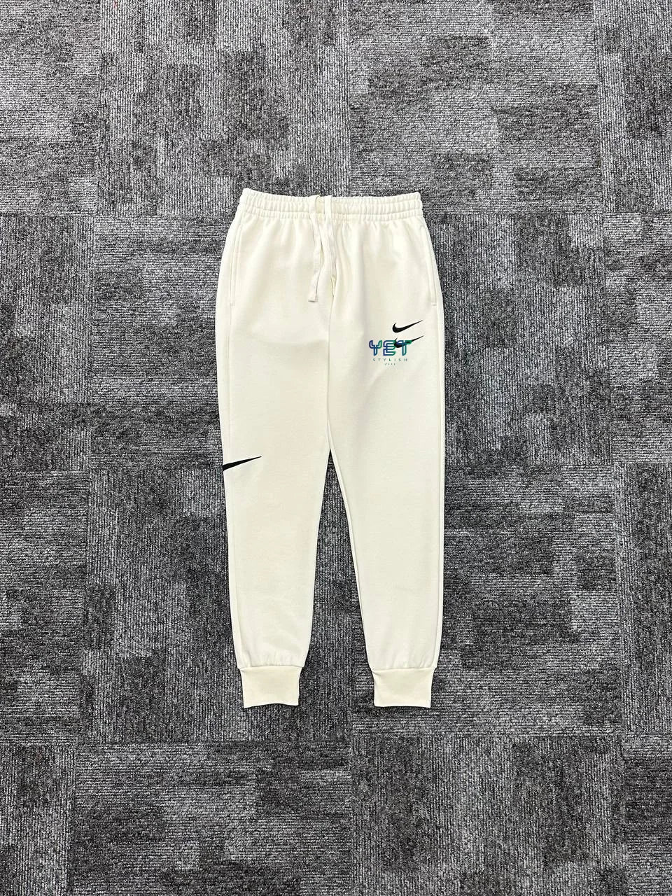 Double Swoosh Eşofman Altı - Ekru Beyaz
