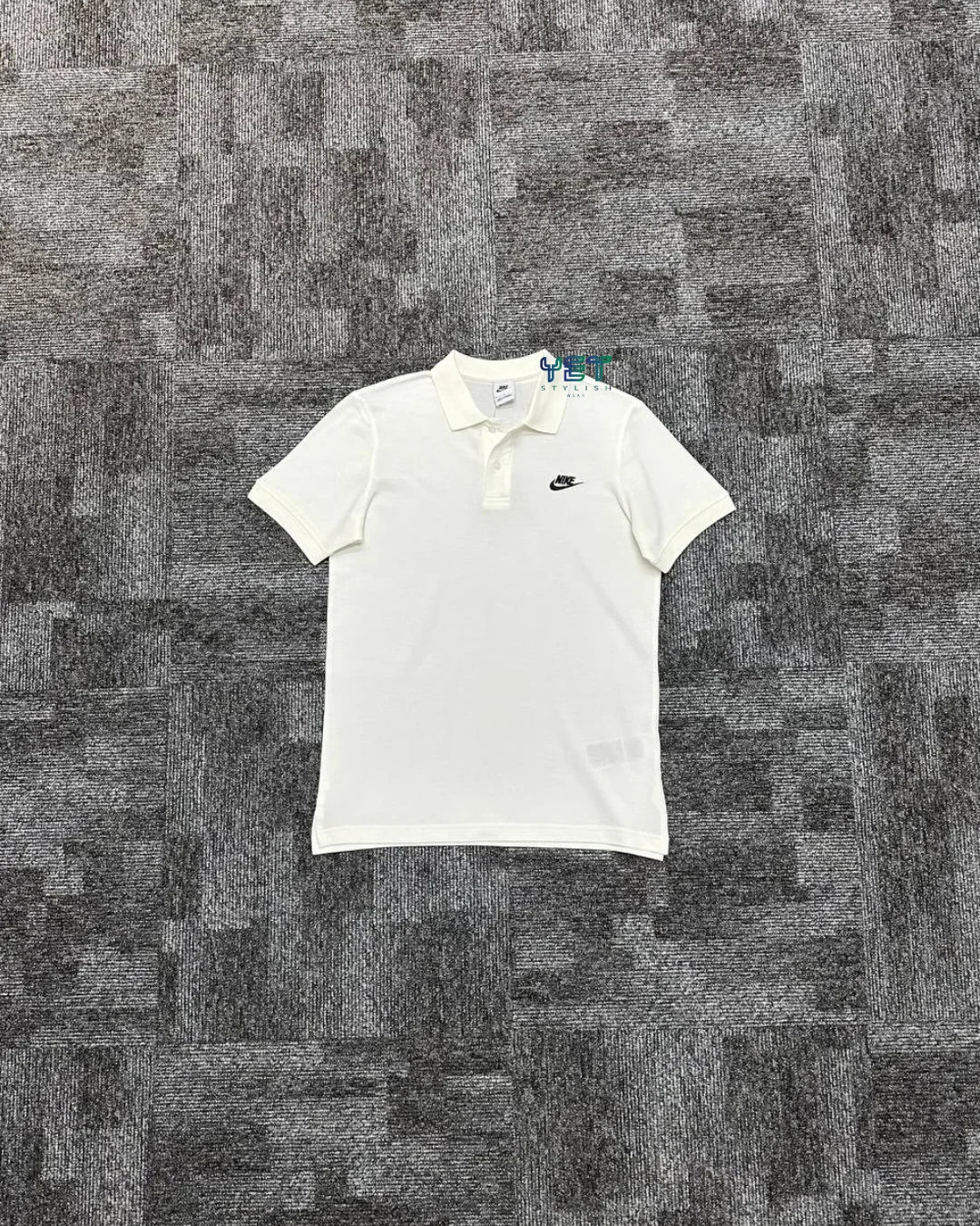 Club Fleece Polo Yaka Tişört - Ekru Beyaz