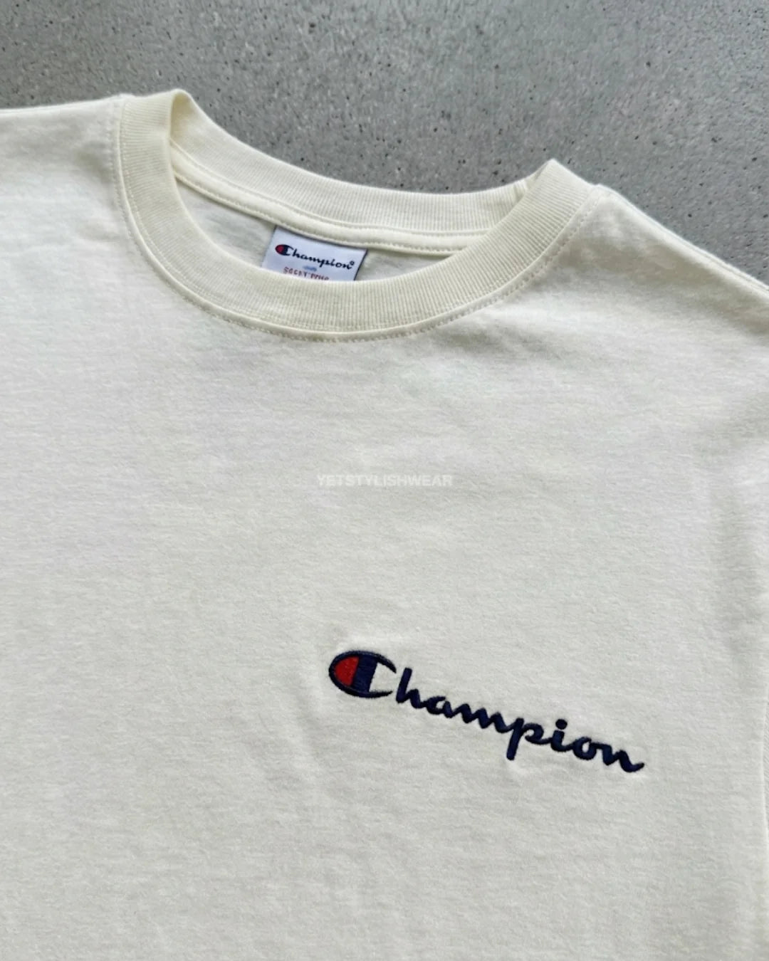 Crewneck Tişört - Ekru Beyaz