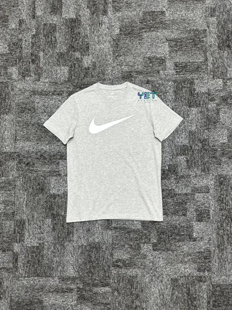 Icon Swoosh Tişört - Gri Melanj
