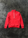 Club Fleece Brushed-Back Yarım Fermuarlı Sweatshirt - Kırmızı