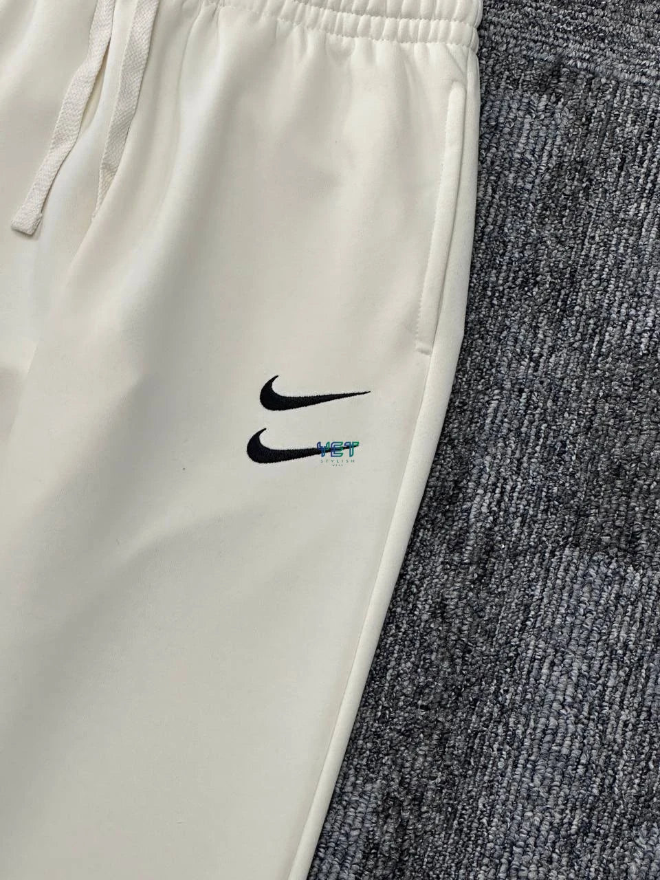 Double Swoosh Eşofman Altı - Ekru Beyaz