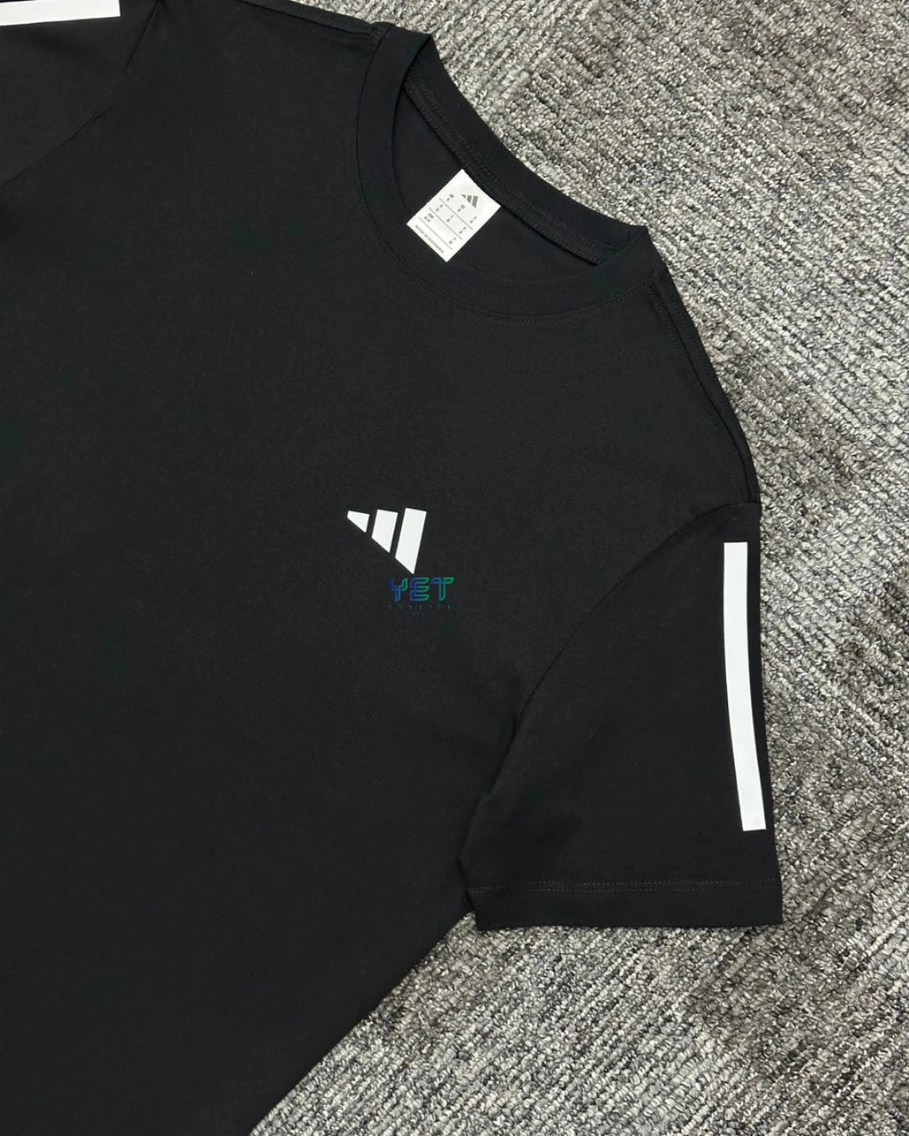Train Essential 3-Stripes Tişört - Siyah