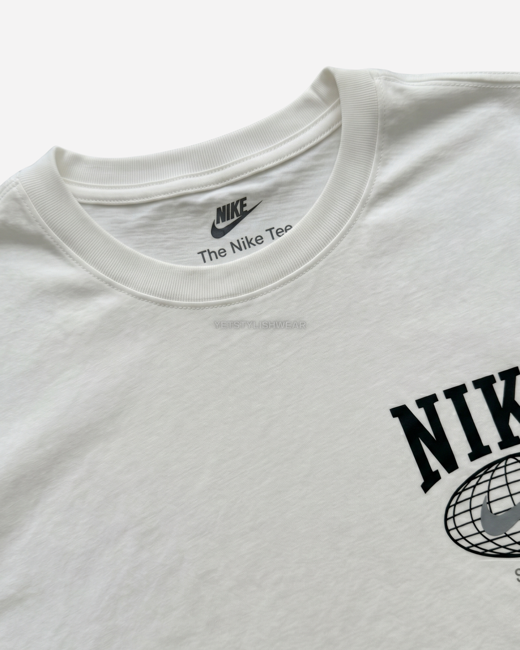 Swoosh Graphic Backprint Tişört- Ekru Beyaz