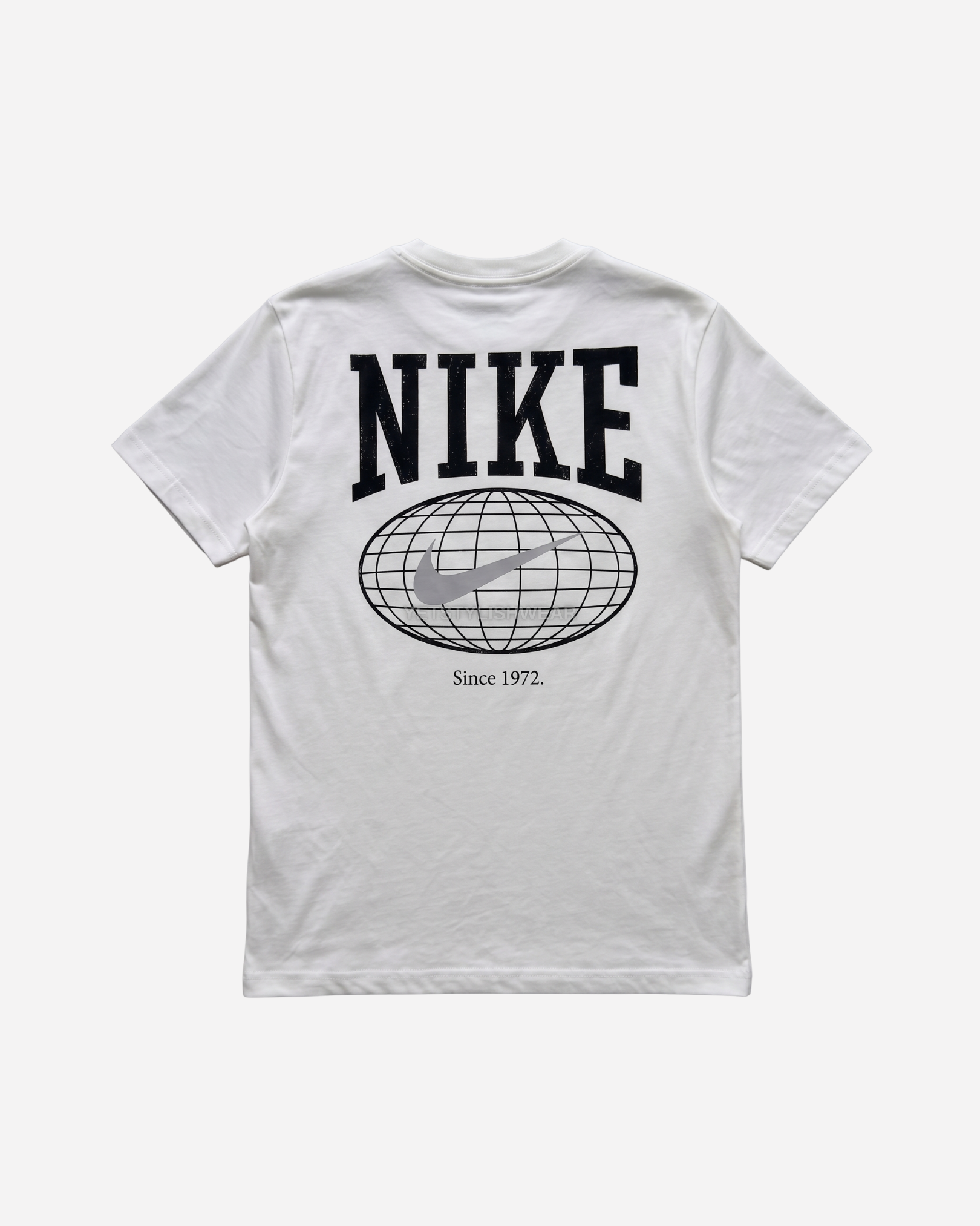 Swoosh Graphic Backprint Tişört- Ekru Beyaz